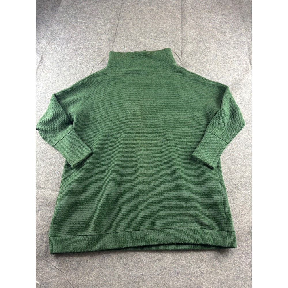 Free People Ottoman Slouchy Tunic Sweater Green Ribbed Mock Neck Womens S Cozy